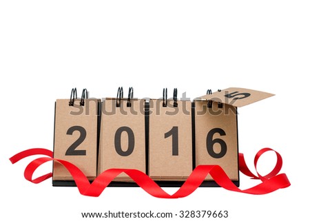 New Year 2016 is coming concept. Happy New Year 2016 replace 2015 concept isolated on white background with copy space for your text. This picture have clipping path for easy to use.