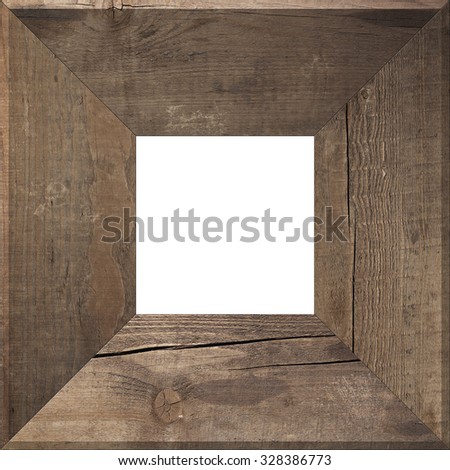 The wooden frame of the old boards on a white background