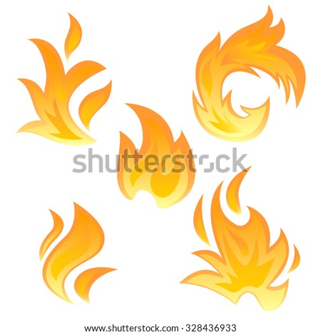 vector set of fire icons