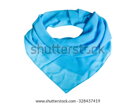 Blue shawl on the white background. Royalty-Free Stock Photo #328437419