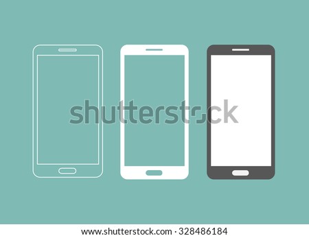 Smartphone icon in three different styles