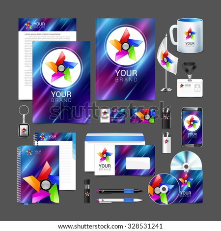 Professional corporate identity kit or business kit with artistic, abstract effect for your business includes.