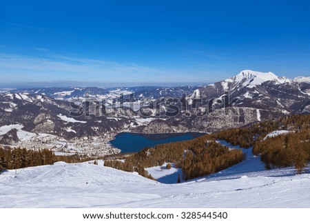 Mountains ski resort St. Gilgen Austria - nature and sport background