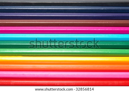 Raw of colored pencils can be used for background