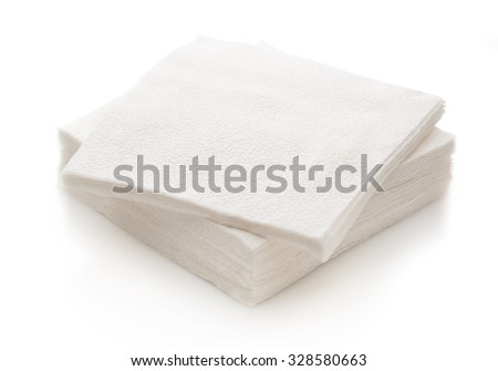 Stack of new disposable paper table napkins Royalty-Free Stock Photo #328580663