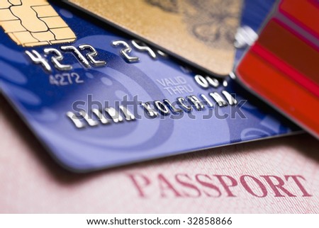 credit cards and passport Royalty-Free Stock Photo #32858866
