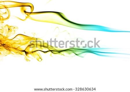 movement of smoke, Abstract color smoke on white background, smoke background,blue and orange ink background, blue and orange fire