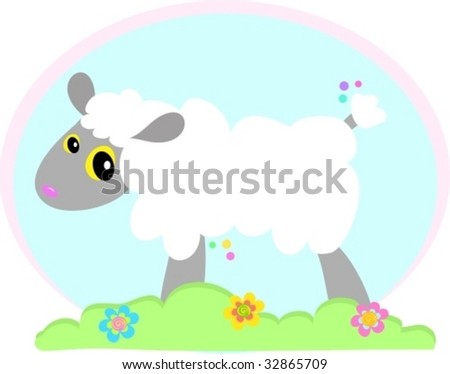 Sheep in a Garden Vector