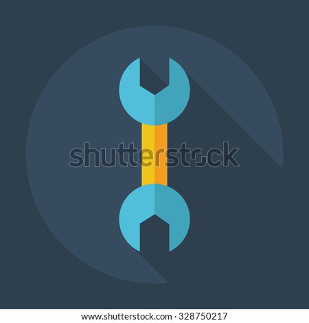 Flat modern design with shadow icons wrench