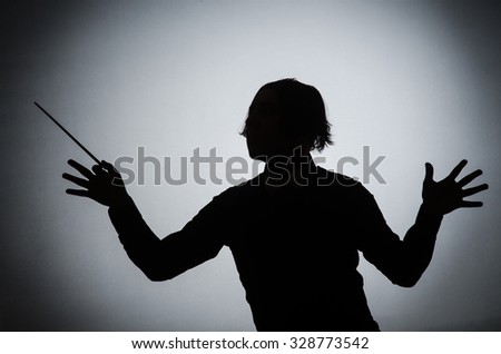 Funny conductor in musical concept