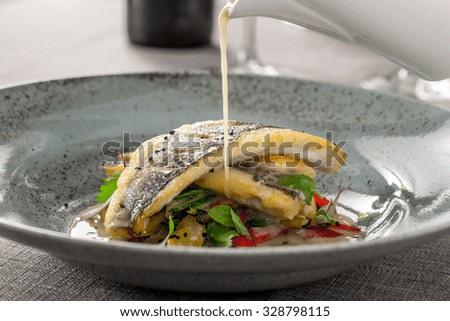 grilled fish with vegetables