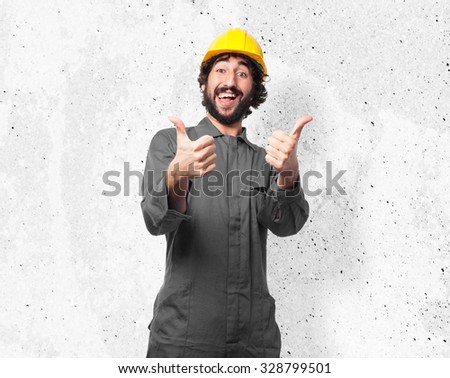 happy worker man okay sign