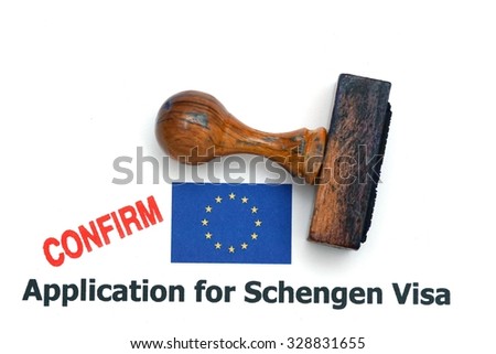 Application for Schengen visa confirm Royalty-Free Stock Photo #328831655