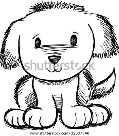 Sketchy Dog Vector Illustration