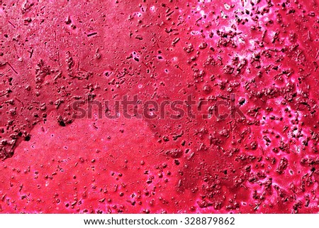 the walls, painted in bright red pink color