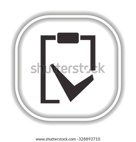 tablet with paper.  Modern design flat style icon