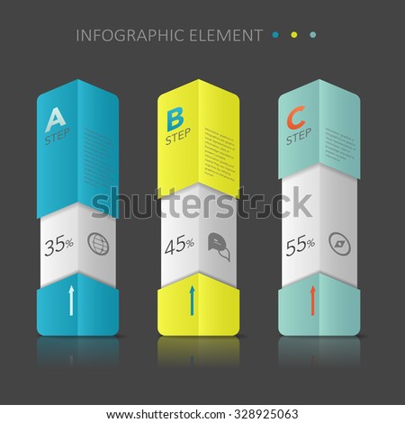 modern vector abstract 3d bar infographic elements. can be used for workflow layout, diagram, number options, web design.  illustration ,EPS10