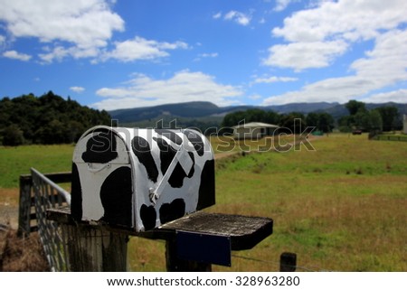 letterbox cow Royalty-Free Stock Photo #328963280