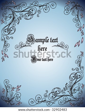 blue abstract floral background with place for your text