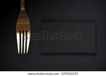 real photo of blank business cards for chef or restaurant