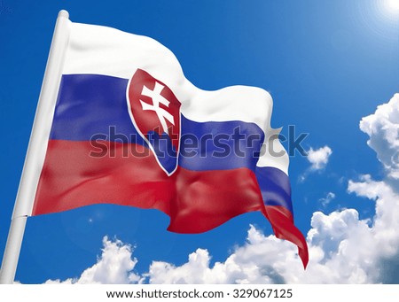 3D realistic waving flag of Slovakia