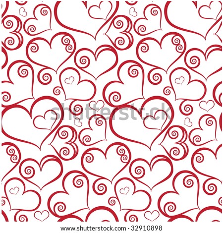 Seamless background with hearts (raster version)