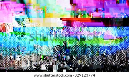 Color tv weak signal (16:9 aspect ratio) Royalty-Free Stock Photo #329123774