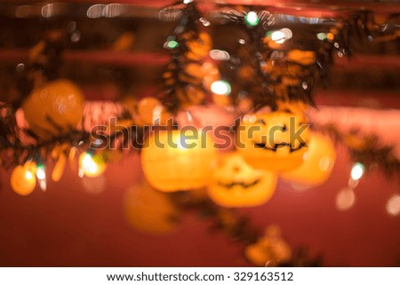 Halloween pumpkins. Blur for background.