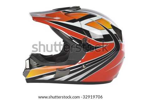 motocross motorcycle helmet isolated on white background