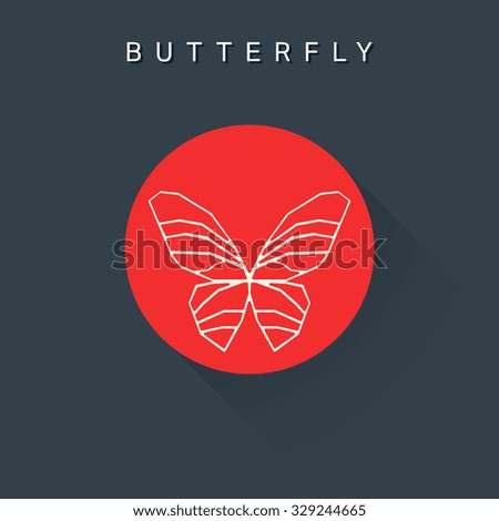 Butterfly Logo for corporate identity. Line design illustration.