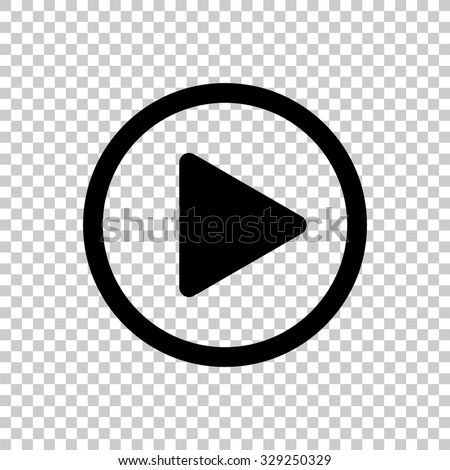 play button vector icon - black illustration Royalty-Free Stock Photo #329250329