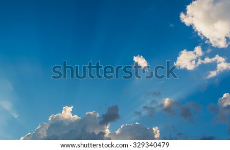 image of blue sky and white clouds on day time for background usage.