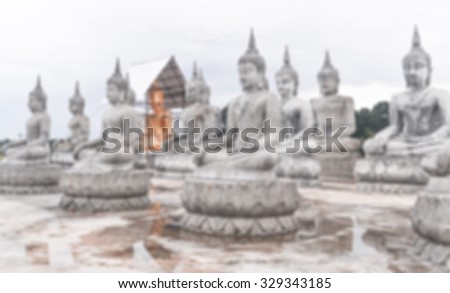 Buddha statue , Thailand . is blur on background
