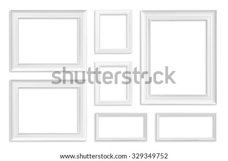 White frame isolated on white background with clipping path.