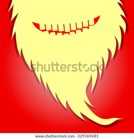 Painted beard, comical, it can be used as a t-shirt, Red background, Yellow background