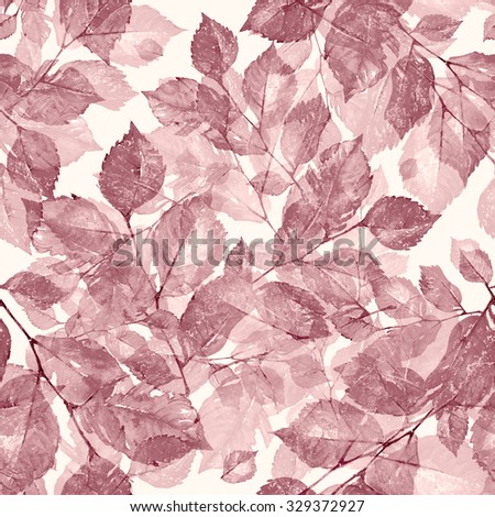 Watercolor bright lilac  leaves seamless pattern K. Wonderful print of a watercolor sketches by hand. Retro. Vintage. Toned.