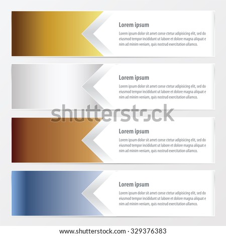 vector horizontal banner  gold, bronze, silver, blue color