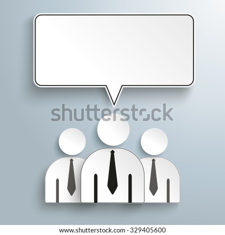 Businessmen with speech bubble on the gray background. Eps 10 vector file.