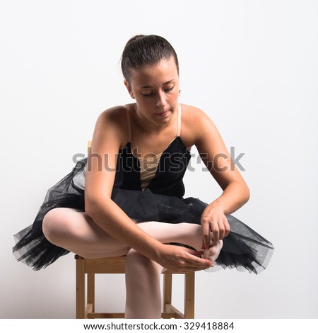 Ballerina in studio