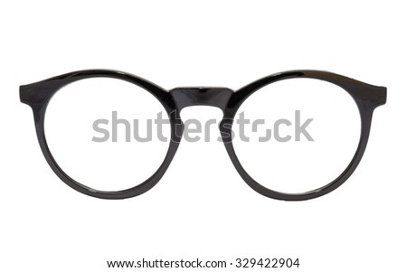 The modern black glasses isolated on white background