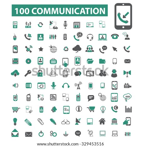 100 communication, connection icons