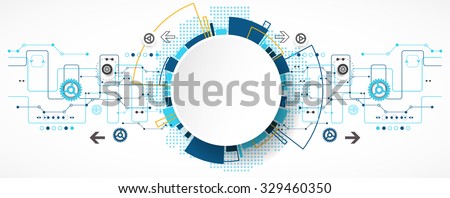 Abstract technological background with various technological elements. Structure pattern technology backdrop. Vector Royalty-Free Stock Photo #329460350