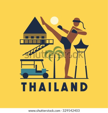 Vector illustration icon set of Thailand 