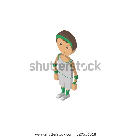 isolated isometric player with a sport uniform on a white background
