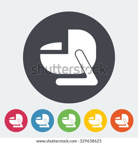 Child car seat icon. Flat vector related icon for web and mobile applications. It can be used as - logo, pictogram, icon, infographic element. Vector Illustration.