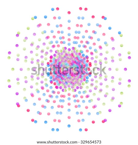 Colorful abstract dotted shape, design element.