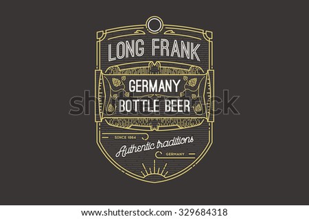 Retro styled label of beer or  brewery on a blackboard. 