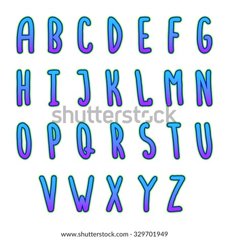 Hand drawn vector alphabet. Decorative isolated letters set.