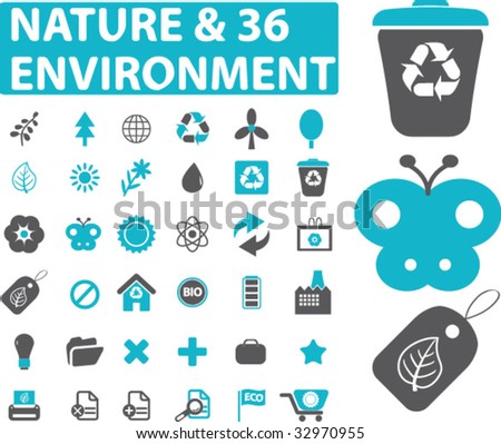 36 nature and environment signs - vector