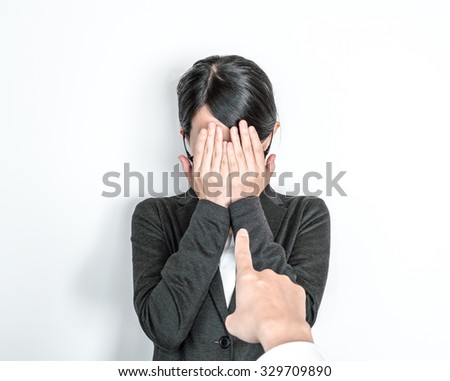Business woman to be blamed Royalty-Free Stock Photo #329709890